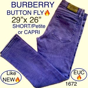 BURBERRY ButtonFLY 5 pocket👖Jeans🔥29”x26”🔥Short/Petite/CAPRI🔥Womens/Big BOY?